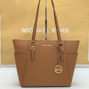 MICHAEL KORS Charlotte Large Leather Top-Zip Tote